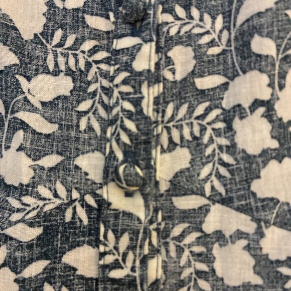 Faherty Havana Dress Indigo Echo Floral Linen Blend, Size S - Picture 7 of 9